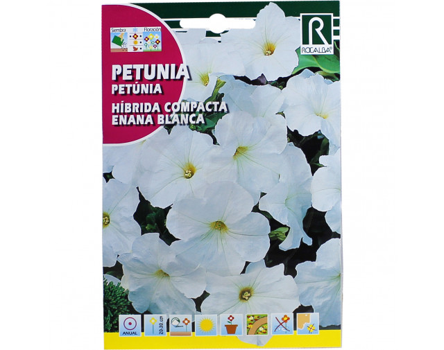 Petunia Hibrida Compacta Enana Blanca, 0.5 g