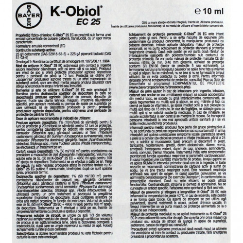 bayer insecticid k obiol ec 25 10 ml - 6