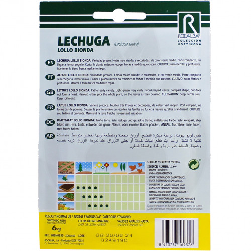 rocalba seed green lettuce lollo bionda 100 g - 2