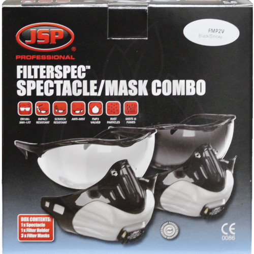 jsp valve half mask 3x ffp2v filterspec smoke protection kit - 9