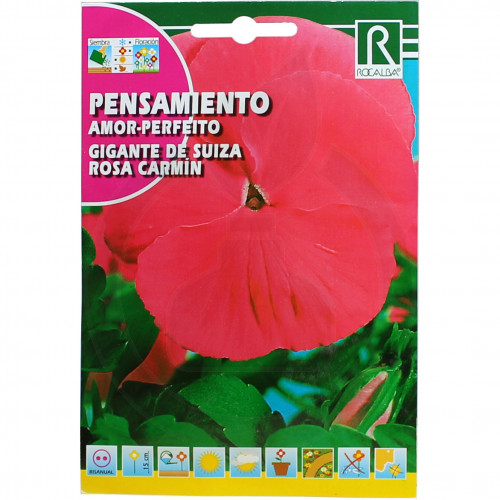 rocalba seed amor perfeito gigante de suiza rosa carmin 0 5 g - 1