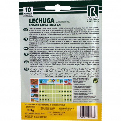 rocalba seed large romaine lettuce rubia 10 g - 2
