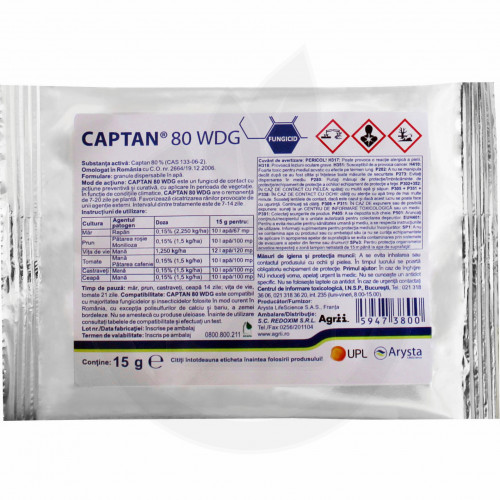 arysta lifescience fungicid captan 80 wdg 15 g - 1