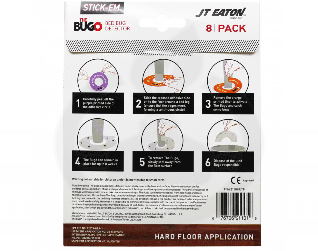 jt eaton trap the bugo bed bug 211h set of 8 - 3